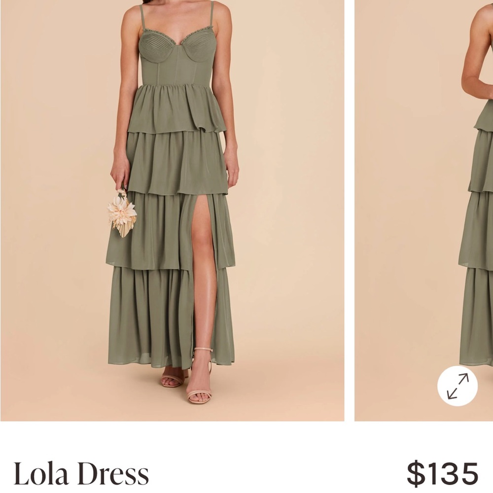 Birdie Gray Lola Dress in Thyme-  Layered green Maxi Dress